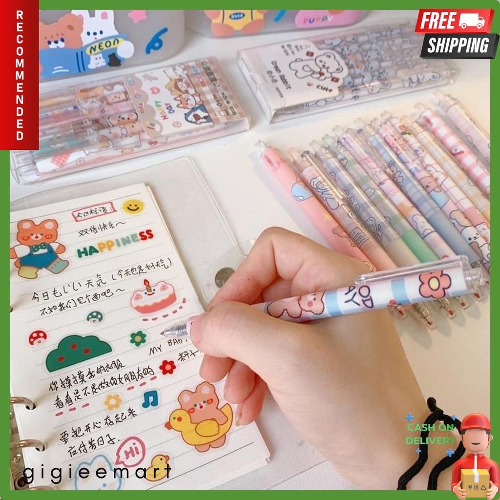 

Hani 6Pcs Pulpen Gel Set Pulpen Aesthetic Tinta Hitam Pena Gel Pen Lucu Pink School Stuff Pulpen 1 Pack Stationery Korea Bolpoin Gel Pen Retractable Pen Alat Tulis Barang Aesthetic Terlengkap Dan Termurah