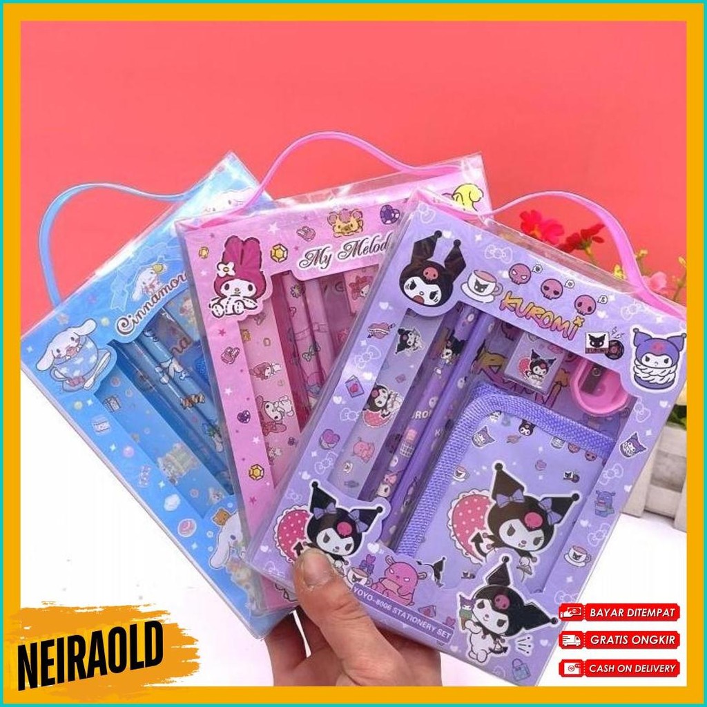 

7 In 1 Kotak Pensil Anak Set Stationery Untuk Hadiah Anak Sekolah / Alat Tulis Set Kotak Pensil Karakter Murah Lucu Diskon