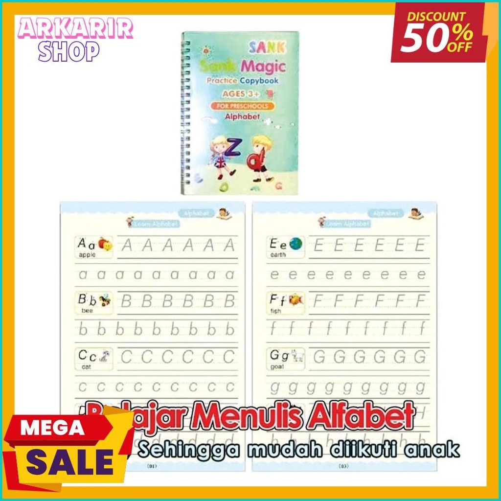 

Buku Ajaib Sank Magic Book | 1 Set Isi 4 Buku + 1 Pulpen + 5 Refill + 1 Holder | Buku Ajaib Belajar Menulis Menggambar Berhitung Diskon Setengah Harga