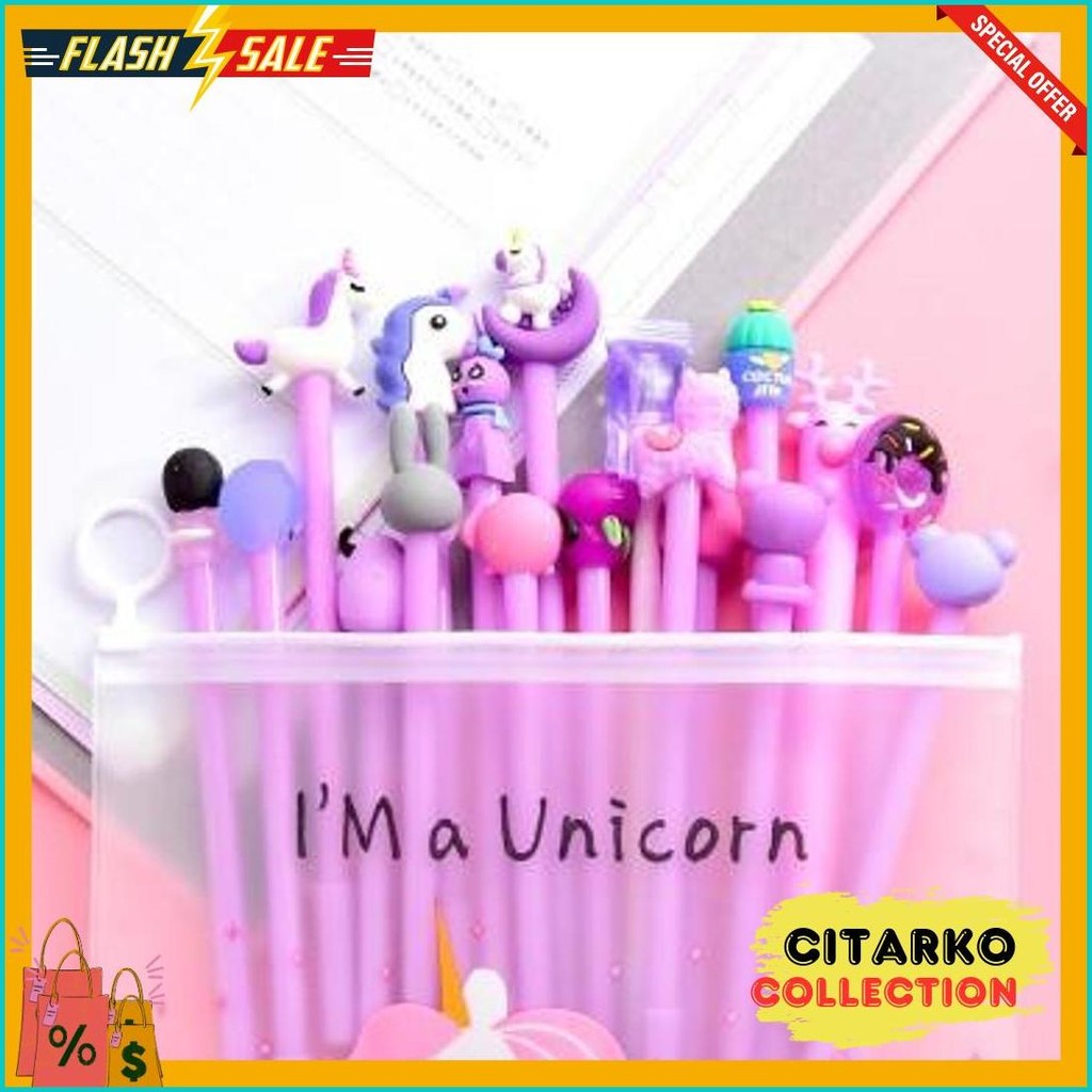 

Pulpen Gel Karakter Lucu Set Isi 20Pcs Pena Free Zipper Pouch Tempat Pensil Transparan Murah Stockami A15 Terlengkap Dan Termurah