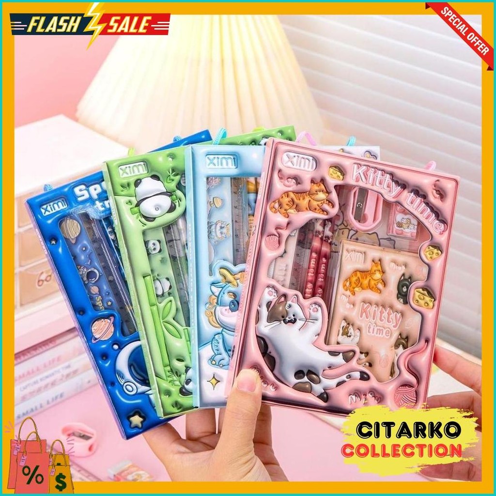 

[Karakterku] Set Alat Tulis Anak Sekolah Siswa Paket Lengkap Stationery Motif Lucu Pensil Kotak Pensil Cute Stationery Untuk Hadiah Souvenir Murah Terbaru Studyset-Ximi Terlengkap Dan Termurah