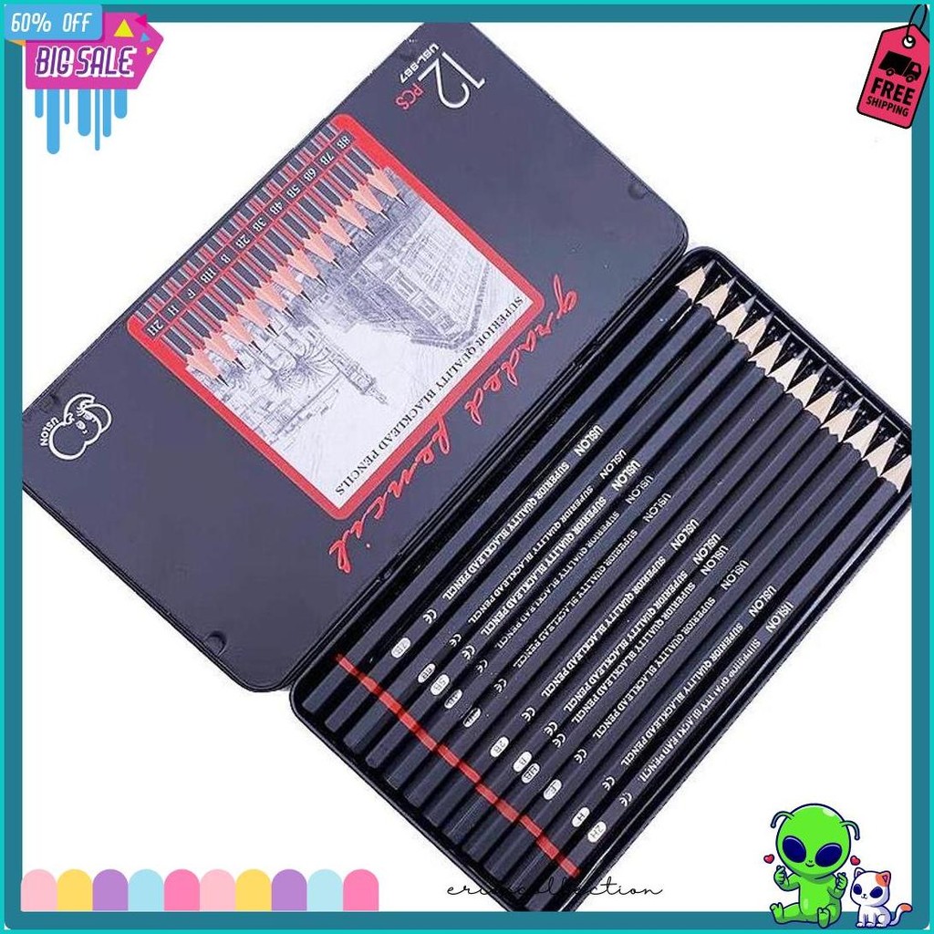 

Slaypershop 12 Psc Set Pensil Sketsa 2H-8B Alat Pensil Lukis Gambar Menggambar Dng Kotak Logam Flash Sale! Diskon Hingga 70%