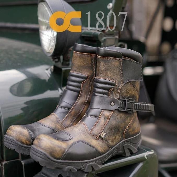 BOOTS KULIT SAFETY SEPATU TRING BIKERS RIDING MOTOR ,OC 1807