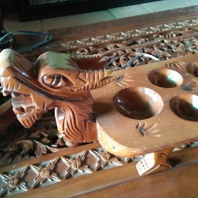dakon congklak ukir dari kayu jati free biji dakon Berkualitas PS