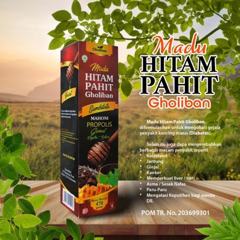 

Madu Hitam Pahit Plus Gamat Gholiban extra sambiloto Nugi