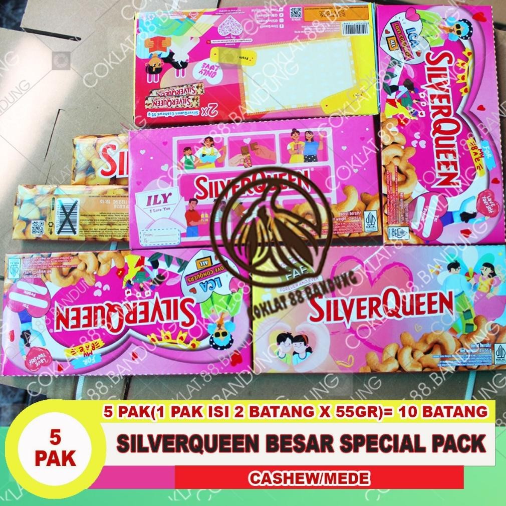

SILVERQUEEN 1 BOX ISI 10 X 55 gram, COKLAT SILVERQUEEN 55gr BESAR 1 BOX CHOCOLATE SILVER QUEEN Nugi
