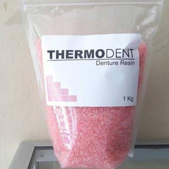 Dental thermodent Lab Denture Valplast Resin Bahan Cetak Gusi Gigi Palsu 1kg Warna Pink