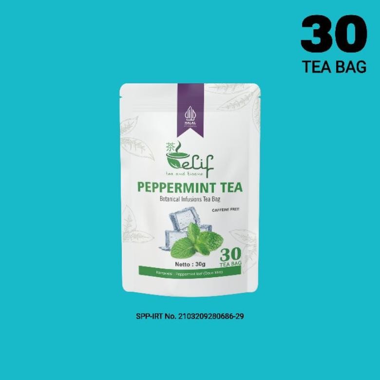 

ELIF TEA AND TISANE Peppermint Tea | Teh Daun Mint | Batuk Pilek Sakit Tenggorokan | 30 Tea Bag Nugi