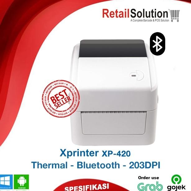 Printer Barcode Label XPRINTER XP420BT / XP-420BT / XP420 BT / XP 420BT USB + BLUETOOTH Nugi