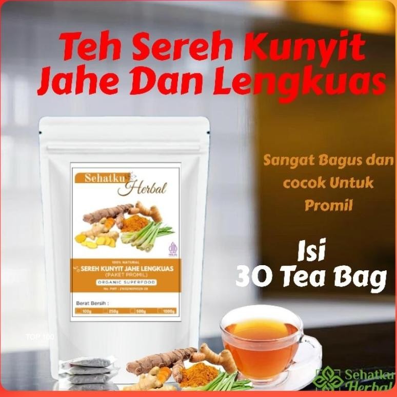 

Teh Sereh Kunyit jahe dan Lengkuas isi 30 tea bag Nugi