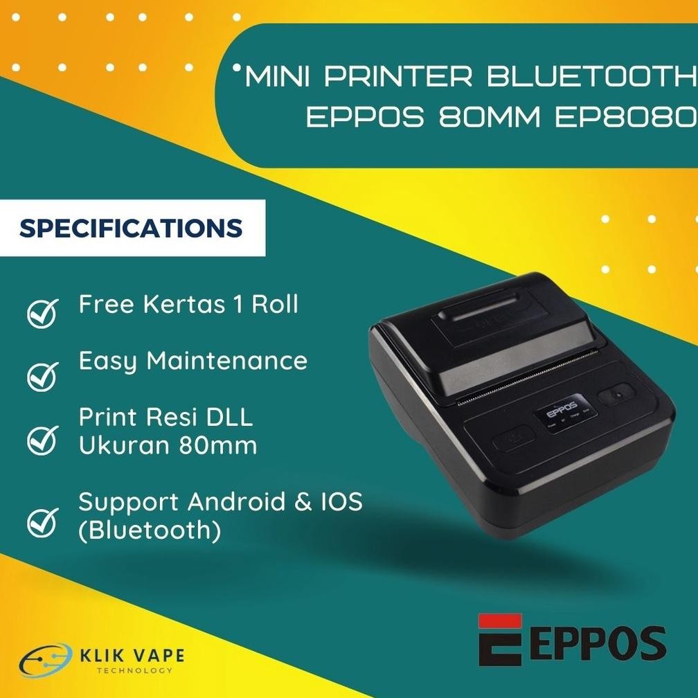 Mini Printer Bluetooth EPPOS 80mm EP8080 KlikVape Nugi