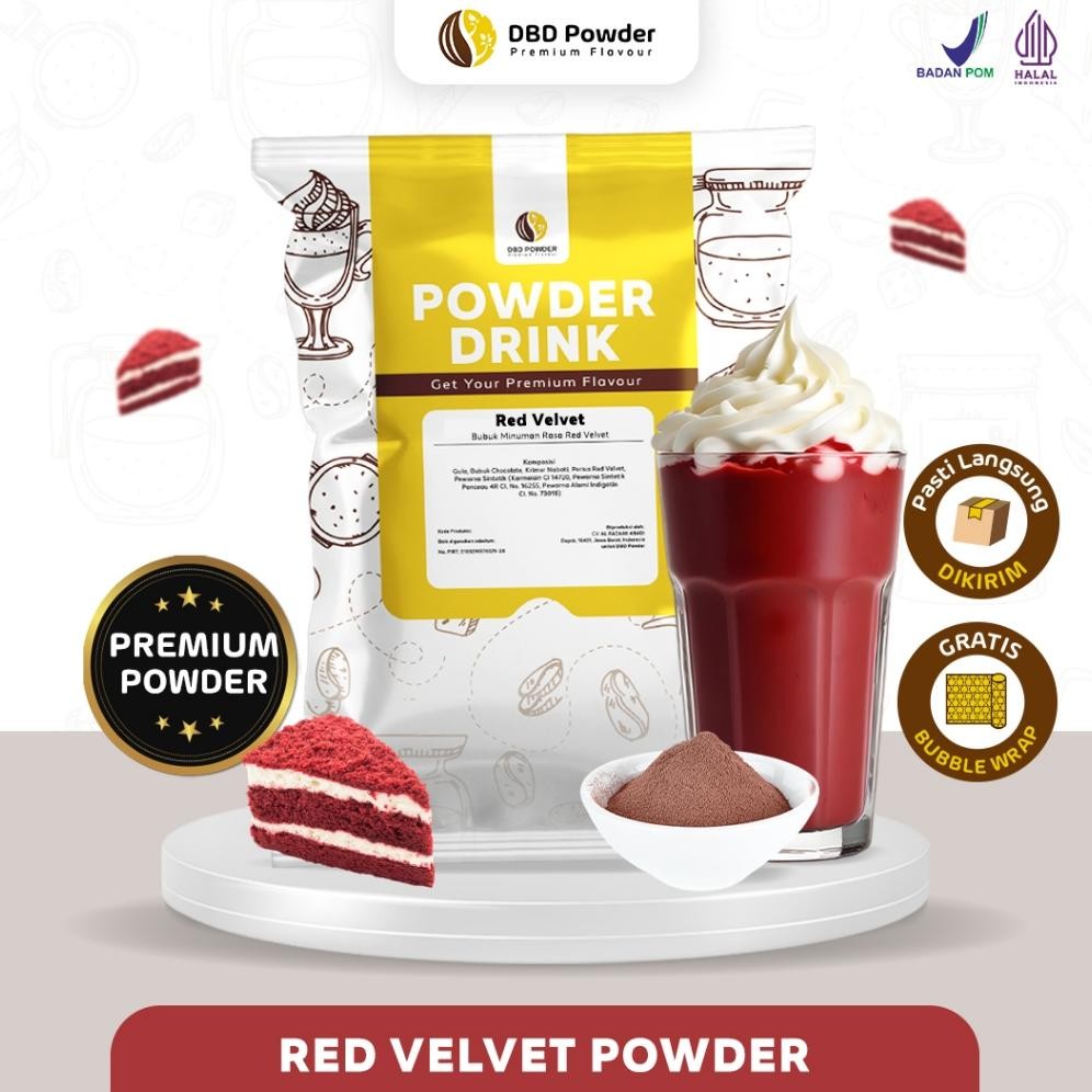 

[PREMIUM] Bubuk Minuman Red Velvet - Powder Red Velvet Milkshake Nugi