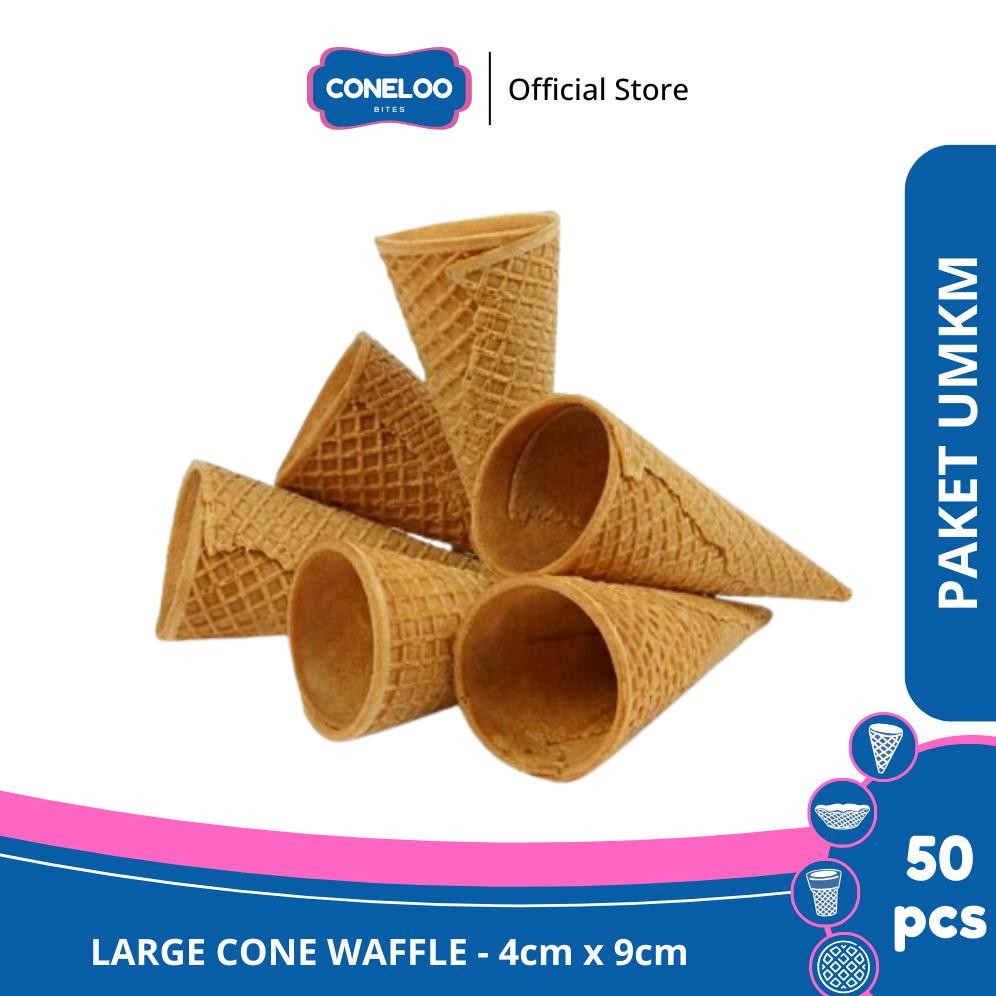 

PAKET UMKM Large Cone Es Krim 4cm x 9cm isi 50pcs Nugi