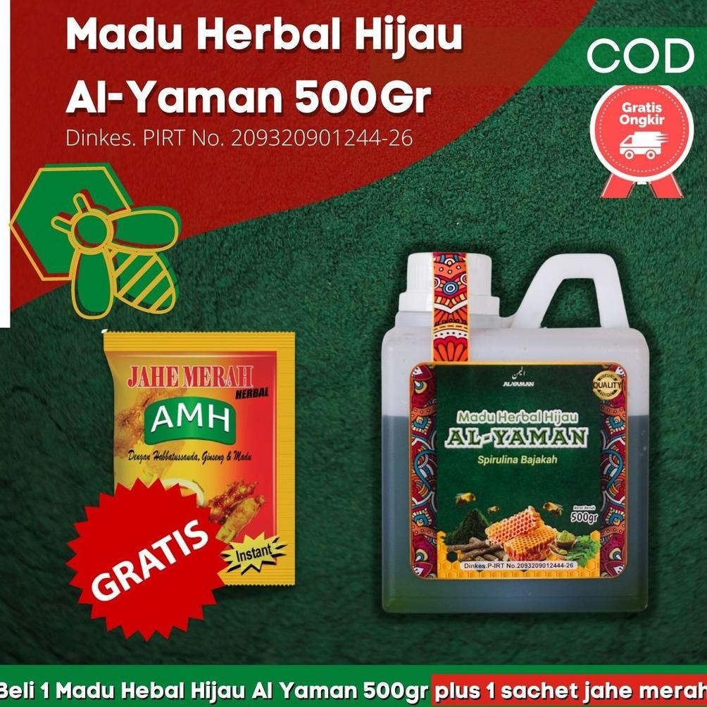 Madu herbal Hijau Herbal Spirulina Bajakah 500gram Untuk Penyakit Lambung Nugi