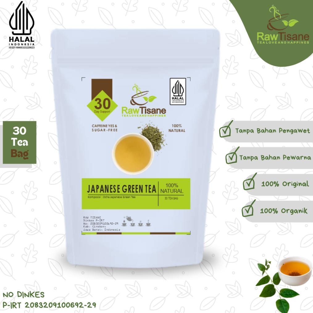 

RAW TISANE Japanese Green Tea : Teh Celup Hijau Ocha Jepang Isi 30 Tea Bag Nugi