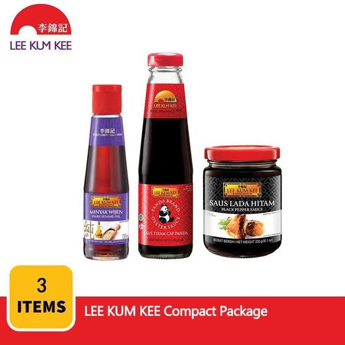 

Promo Paket Lee Kum Kee Saus Tiram 255Gr + Saus Lada Hitam 230Gr + Minyak Wijen 207Ml