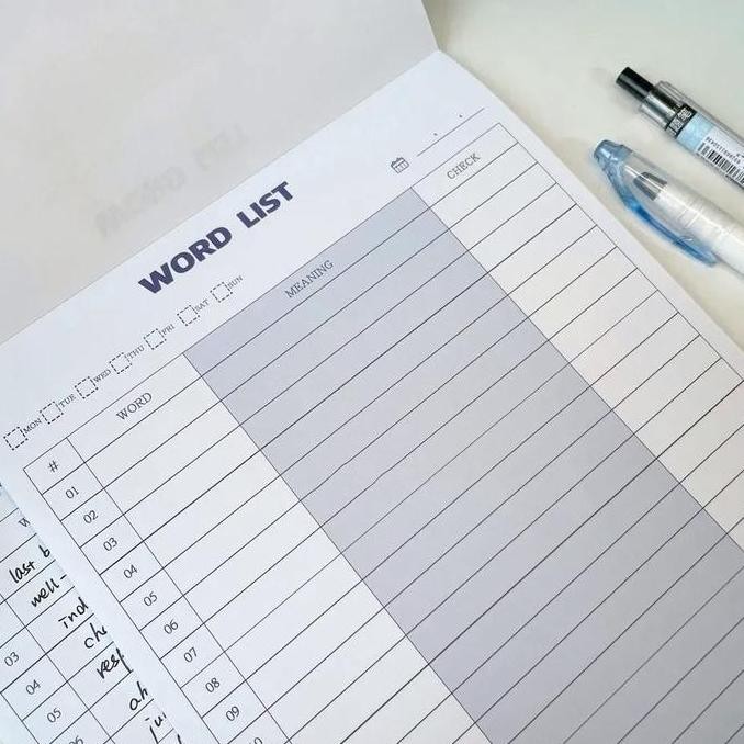 

Winzige B5 Vocabulary Notepad Kosa Kata Bahasa Word List Book Buku Tulis / Daily Planner Pad Paper Stationery