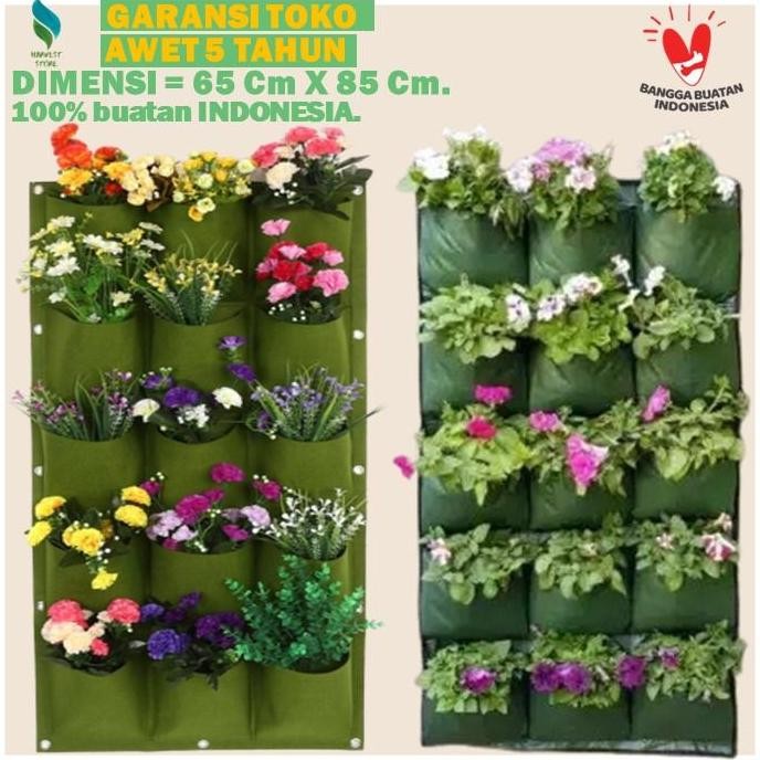 Tersedia Wall Planter Bag Tanaman Gantung A36 Polybag Hitam Hijau