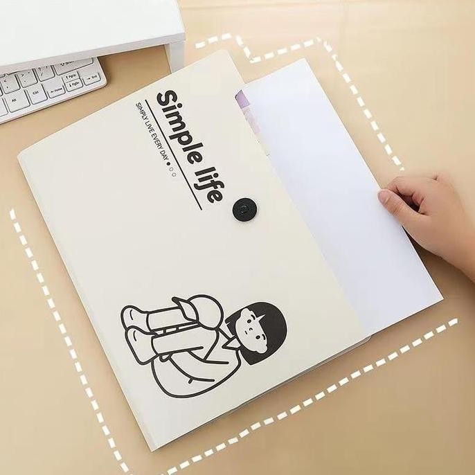 

Winzige Tas File A4 8 / 12 Sekat Indeks Bahan Cute Document Bag A4 File Folder Organizer Stationery Map