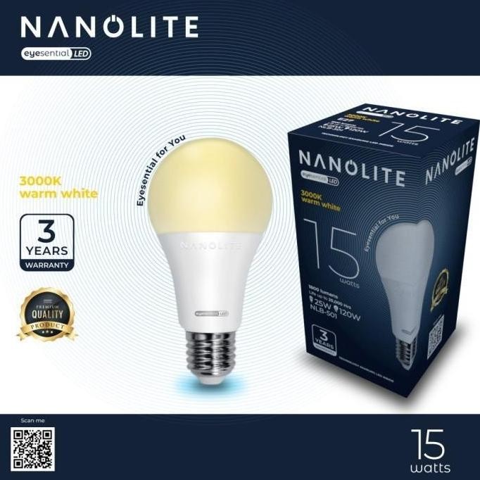 Nanolite Bohlam Lampu Led 15W Bulb 15 Watt Cahaya Kuning Warm White