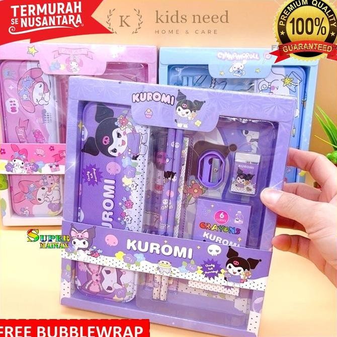 

kotak pensil anak perempuan kuromi sanrio crayon set krayon set alat tulis tk sd anak perempuan 3 4 5 6 7 tahun penghapus sanrio TRM