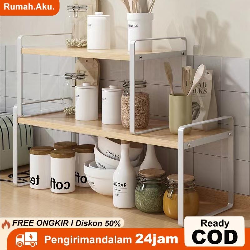 Rak Penyimpanan Lipat Serbaguna Meja Rak Meja Stationery Desktop Storage Rak Buku Kayu Rak Meja Kerj