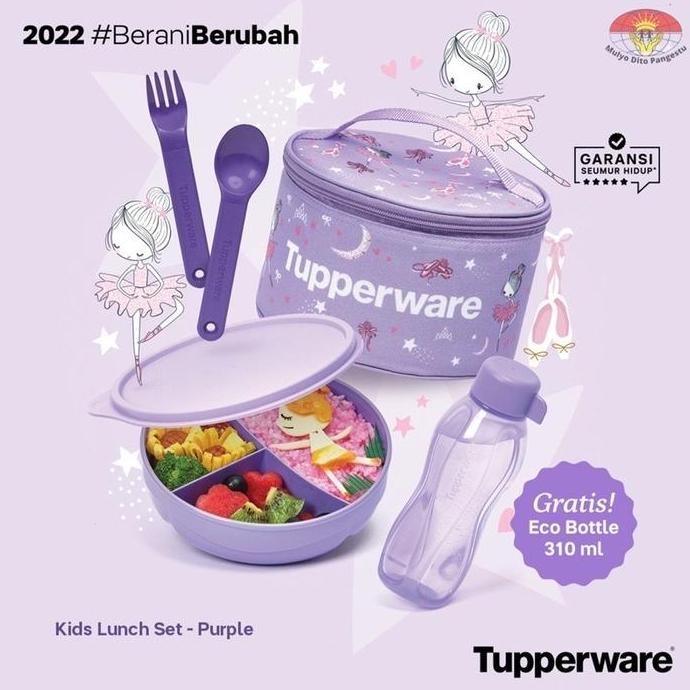 UNGGULAN shopee Tupperware blue yummy pink sweety set kotak makan bekal anak