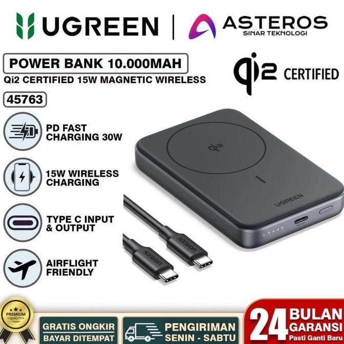 Sale Ugreen Magnetic Wireless Powerbank Magsafe Qi2 Fast Charging 15W 30W 10000Mah For Iphone 11 12 