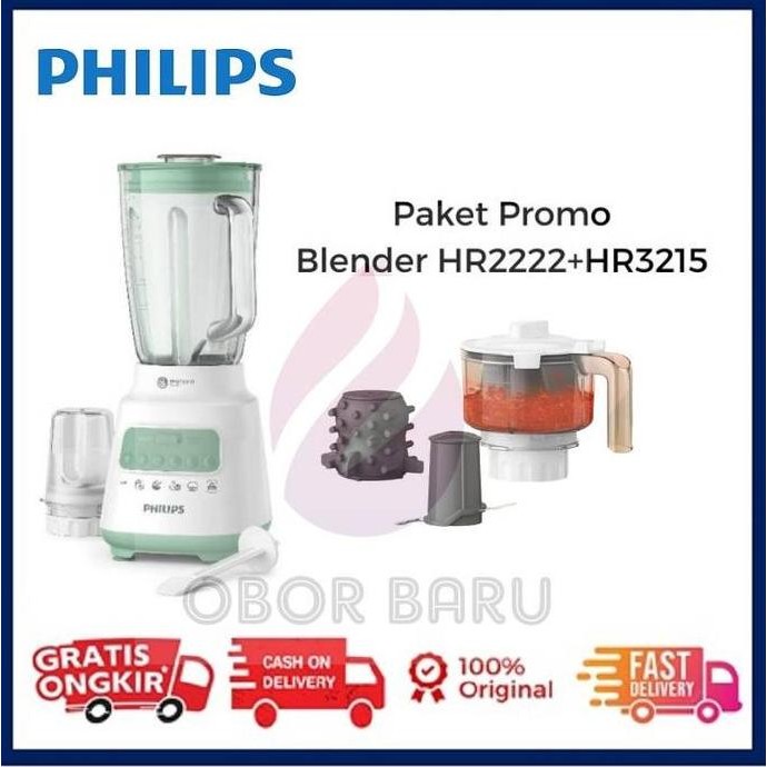 

Paket Blender Philips Kaca HR2222 + Chopper Daging + Sambel Maker