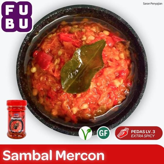 

FUBU Sambal Mercon - 130gr Eat Sambel Goreng Cabe Bawang - Pedas Gurih Nagih HOT - Halal Vegan