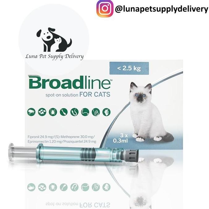 TERLARIS - Obat Kutu, Pinjal, Scabies & Cacing Kucing Broadline S dibawah 2,5 kg