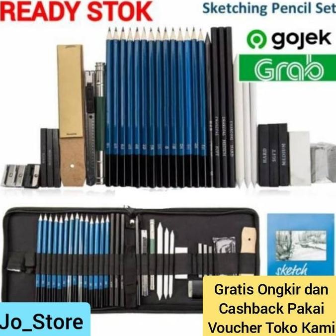 

36 Pcs Sketching Set Drawing Kit Tools Pensil Gambar Sketsa Art Manga