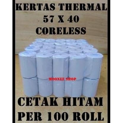 

Kertas Thermal 57 X 40 / 57x40 / 58 x 40 / 58x40 mm per 100 Roll Polos