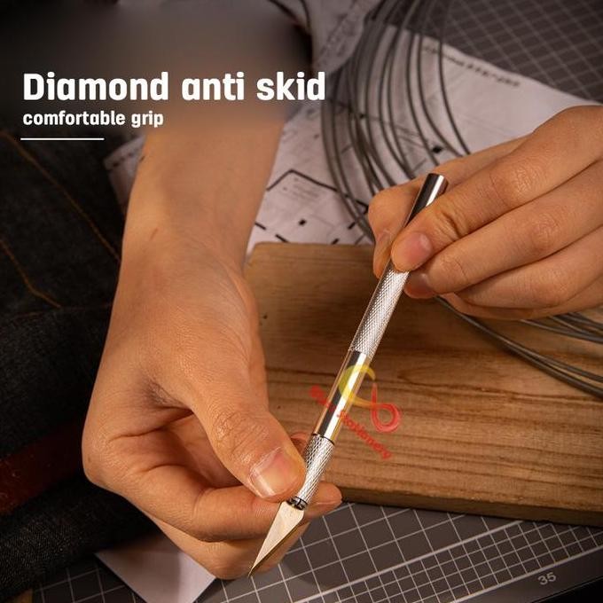 

Deli Art Knife Pisau Ukir Hobby Knife Pen Knife Cutter Ukir Pen Cutter Set Carving Knife Silet Kater