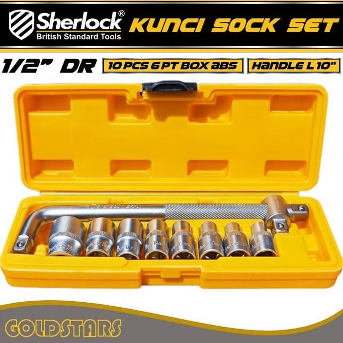 Kunci Shock Set 10 Pcs / Sherlock Hand Tools Kunci Sock/Sok 1/2 Inch