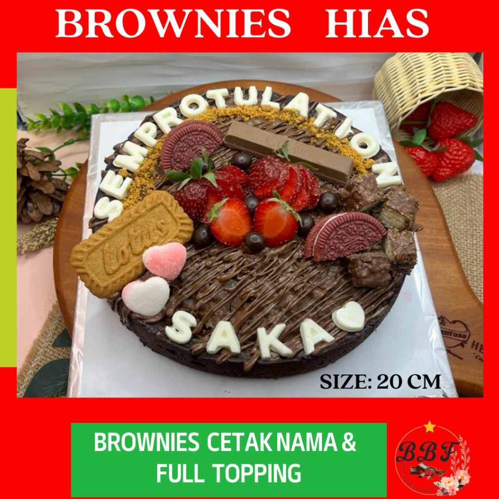 

Brownies Hias / Brownies Buah / brownies Ultah / brownies shiny crust / Brownies Panggang Nugi