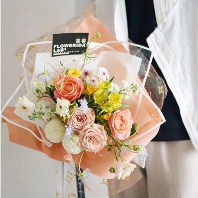 

Bis Flower Wrapping Pure Frame Cellophane Waterproof Kertas Buket Bunga Ecer Per Lembar