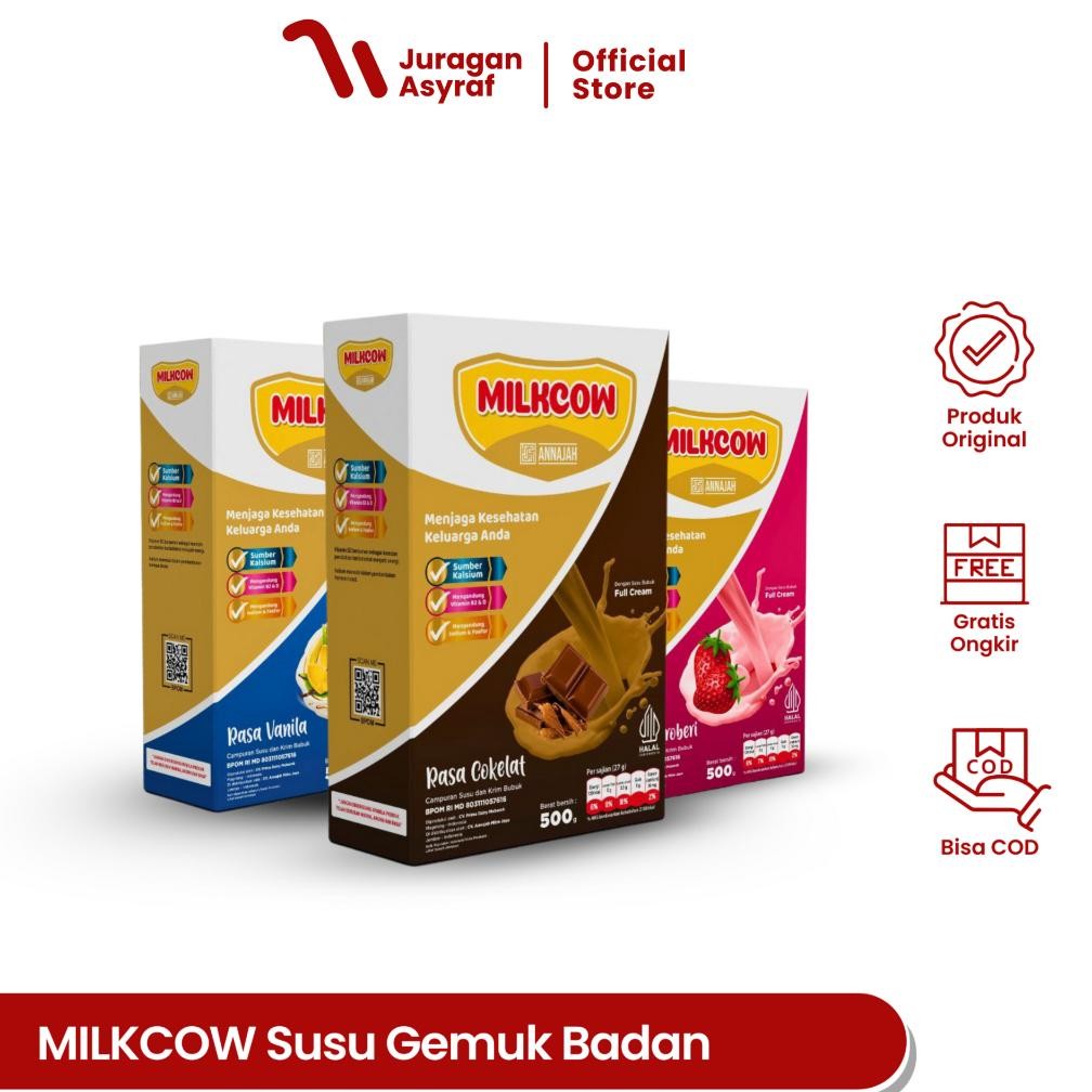 

Milkcow Susu Nafsu Makan Dan Gemuk Badan 3 Varian Rasa 500gr Nugi