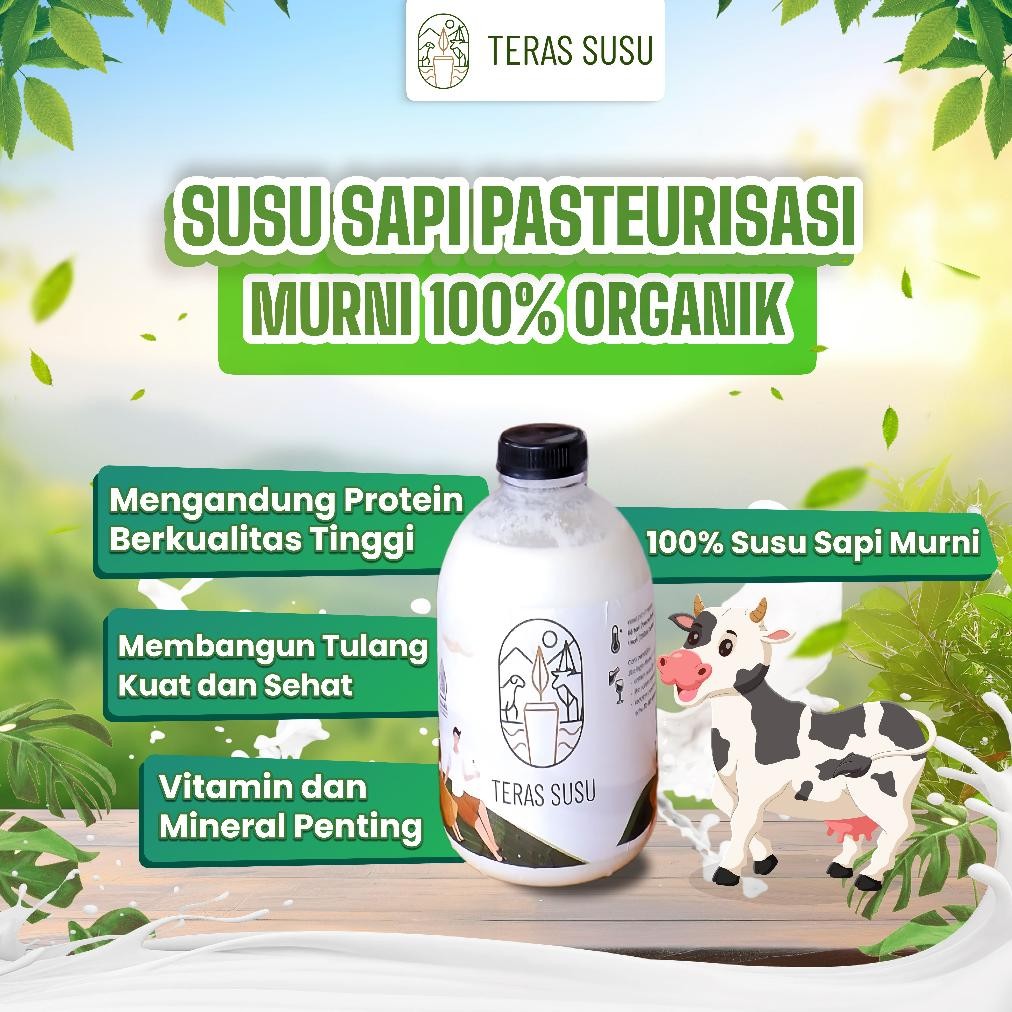 

Susu Sapi Pasteurisasi 1 Liter (Susu Sapi GRASSFED) Murni 100% Asli | Siap Minum Nugi