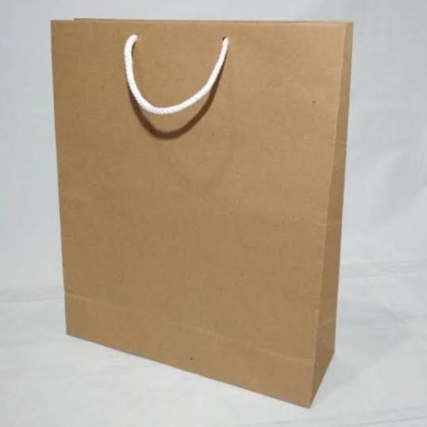 

paperbag polos jumbo coklat 38x30x10 isi 12 Nugi