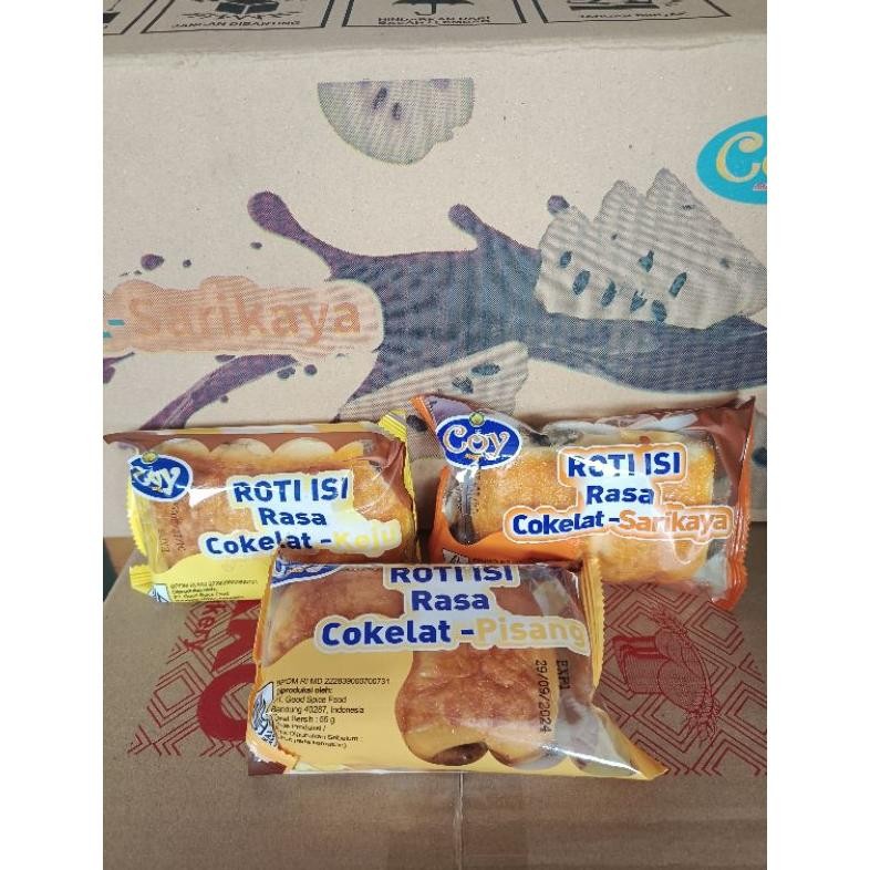 

COY Roti Isi Cokelat-Pisang/Srikaya/Keju (1 DUS ISI 60) 2 Rasa Nugi