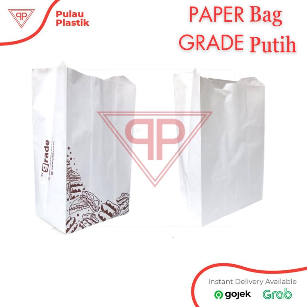 

Paper Bag/Kantong Kertas Putih Polos Dan Motif/13x8x24/100Pcs Nugi