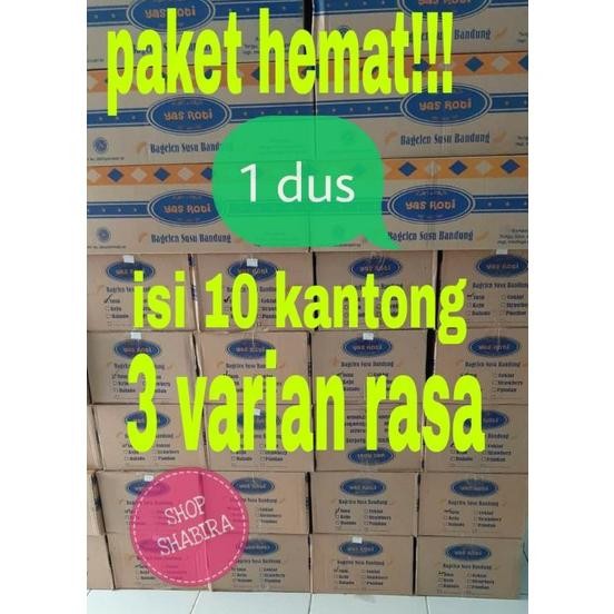 

roti bagelen susu Bandung 1 dus isi 10 kantong 3 varian rasa yas roti Nugi