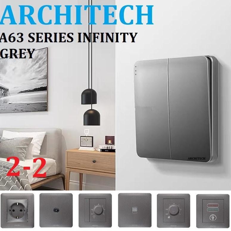 ARCHITECH SAKLAR STOP KONTAK INFINITY GREY A63 ARCHITECH  SAKLAR RUMAH