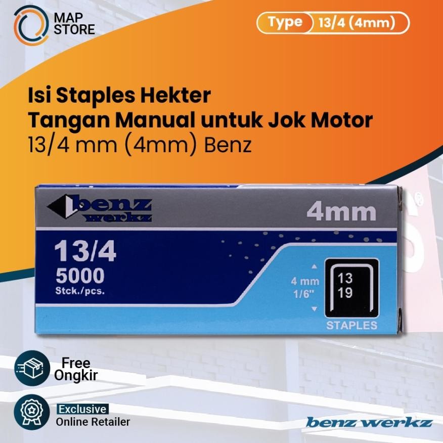 

Isi Staples Hekter Tangan Manual untuk Jok Motor 13/4 mm (4mm) Benz