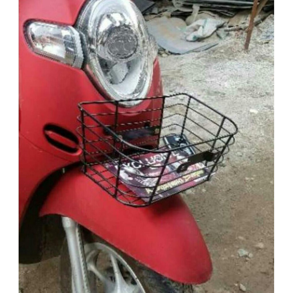 KERANJANG SAYUR DEPAN HONDA SCOOPY SEKALIGUS DUDUKAN PLAT NOMER UNTUK MOTOR SCOOPY PROMOO