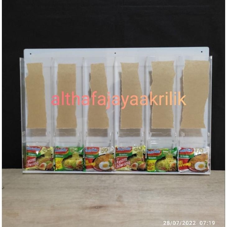 Terlaris Akrilik Warmindo /Rak Indomie Akrilik + Toping Varian