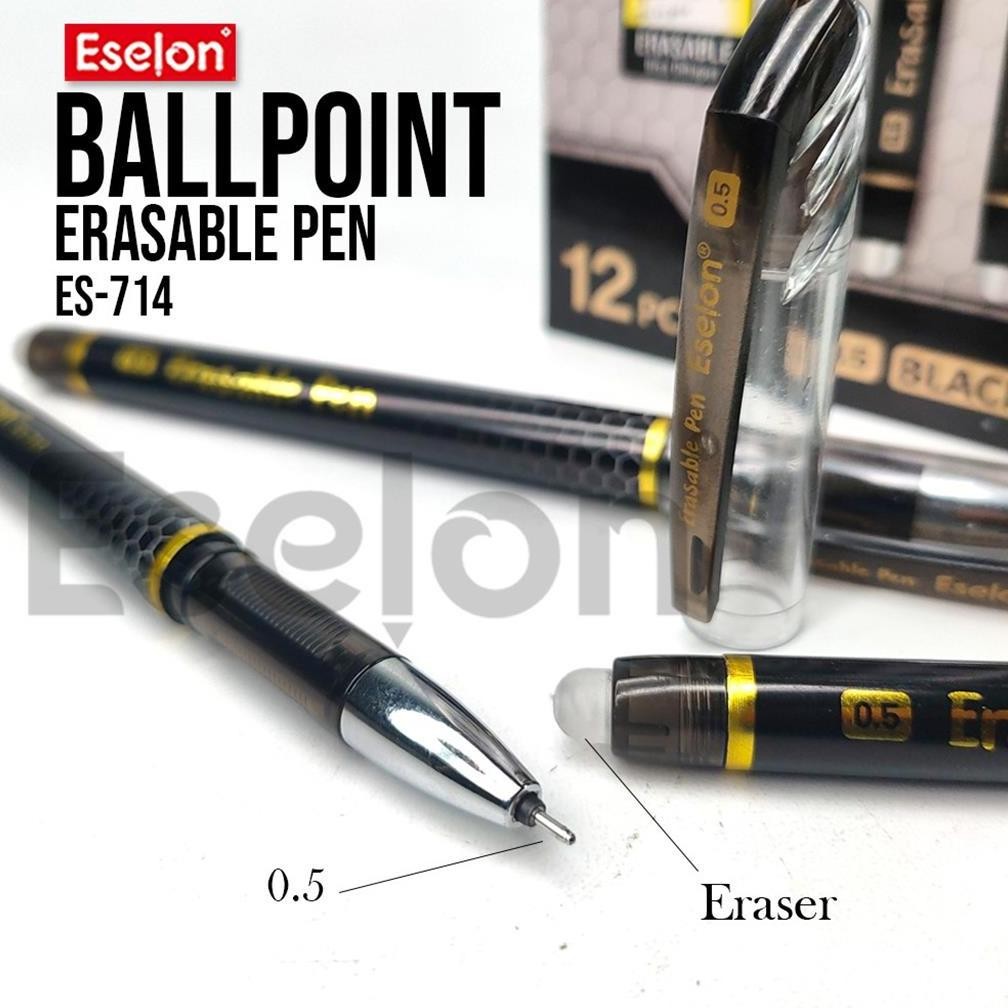 

Limited - 12pcs Pulpen HAPUS / Pulpen bisa dihapus / Erasable pen ESELON ES714 ,.