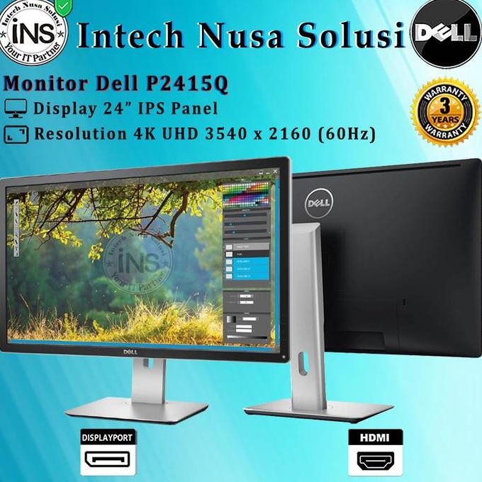 BEBAS ONGKIR - DELL Monitor P2415Q 4K Ultra HD 24" Inch Professional Series