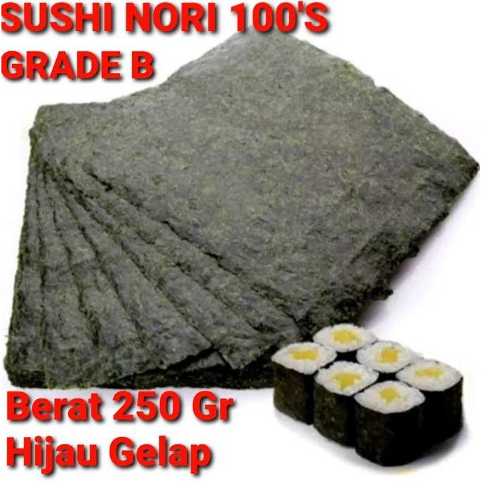 

BEBAS ONGKIR - SUSHI NORI 100 SHEET SUSHI NORI ISI 100 LEMBAR SUSHI NORI PREMIUM HIJAU GELAP (HL)